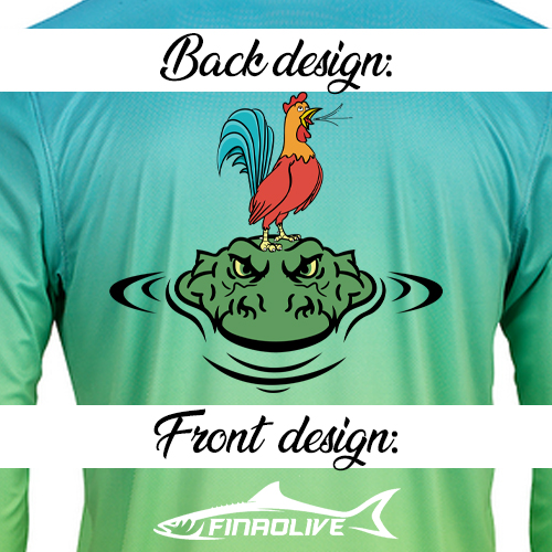 Unisex FINAO Aqua Blue/Lime Green Performance Fishing Shirt | FINAO_Aqua_Blue_Lime_Green_Performance_Cocks_and_Crocs.jpg