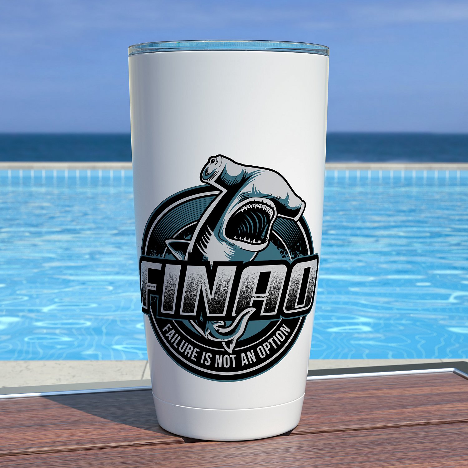 FINAO 20oz Ringed Base Tumbler - Sharkturn | FINAO_20oz_Ring_Based_Tumbler_Hammerhead_SharkTurn.jpg