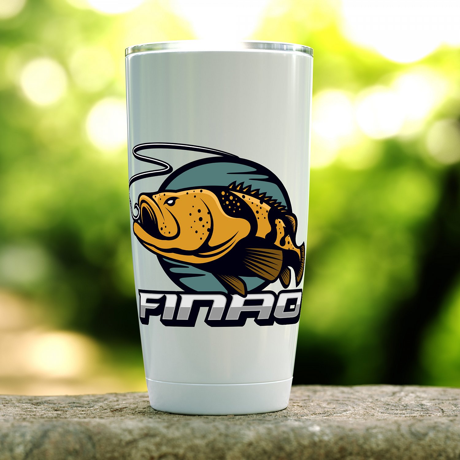 FINAO 20oz Ringed Base Tumbler - Gold Goliath Grouper | FINAO_Ring_Base_20oz_Tumbler_Gold_Grouper.jpg