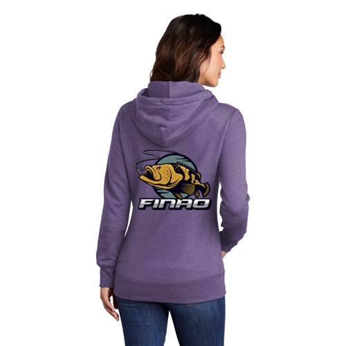 Ladies FINAO Fleece Pullover Hooded Sweatshirt | FINAO_Ladies_Purple_Gold_Grouper.jpg