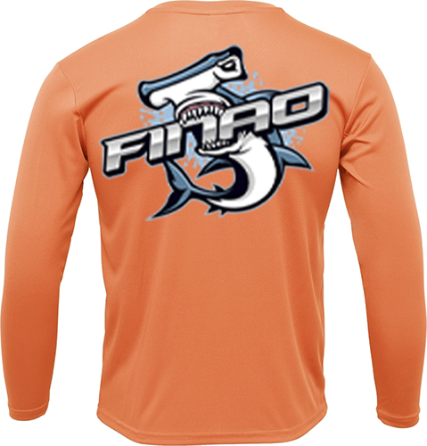 Citrus Orange Long Sleeve Fishing Shirt | FINAO_Citrus_Performance_Fishing_Shirt_Shark_Bite.jpg