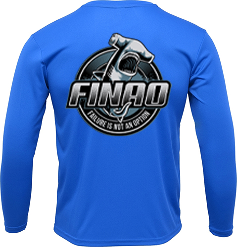Royal Blue Long Sleeve Fishing Shirt | FINAO_Royal_Blue_Performance_Fishing_Shirt_Shark_Turn.jpg