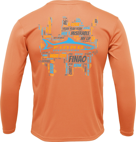 Citrus Orange Long Sleeve Fishing Shirt | FINAO_Citrus_Performance_Fishing_Shirt_Word_Art.jpg
