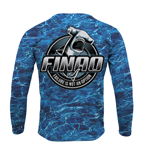 Blue Water Long Sleeve Fishing Shirt | FINAO_Blue_Water_Performance_Fishing_Shirt_Shark_Turn.jpg