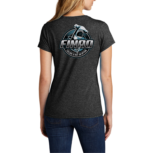 Ladies Heather Gray Shirt | FINAO_Ladies_Fishing_Shirt_Shark_Turn.jpg