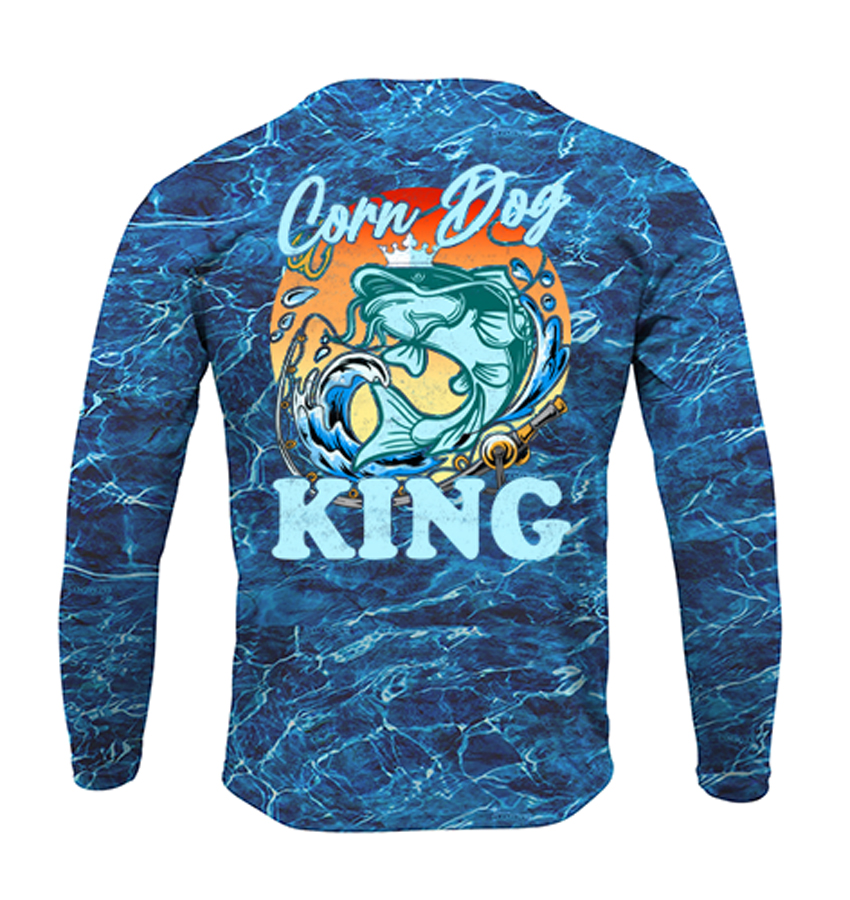 Blue Water Long Sleeve Fishing Shirt | FINAO_Blue_Water_Performance_Fishing_Shirt_Corn_Dog_King.jpg