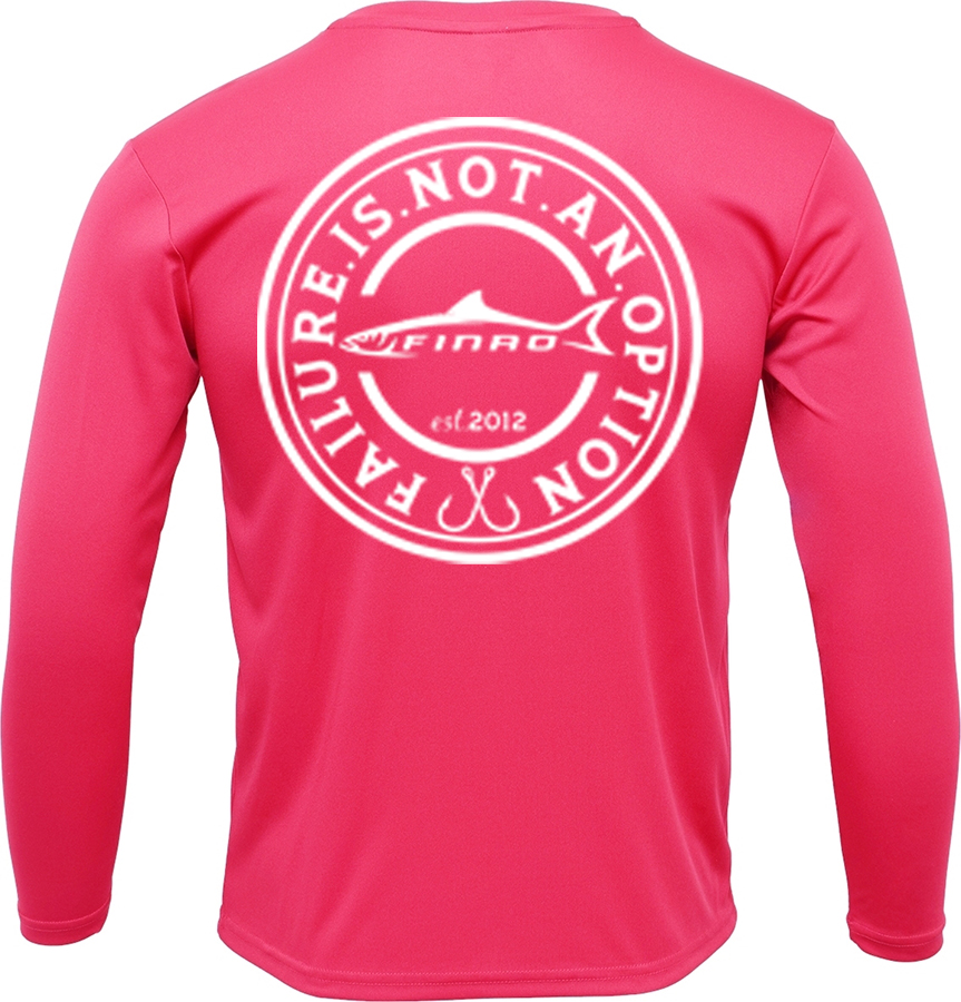 Neon Pink Long Sleeve Fishing Shirt | FINAO_Fishing_Apparel_Long_Sleeve_Neon_Pink_Performance_50UPF_Shirt_Vintage_White.jpg