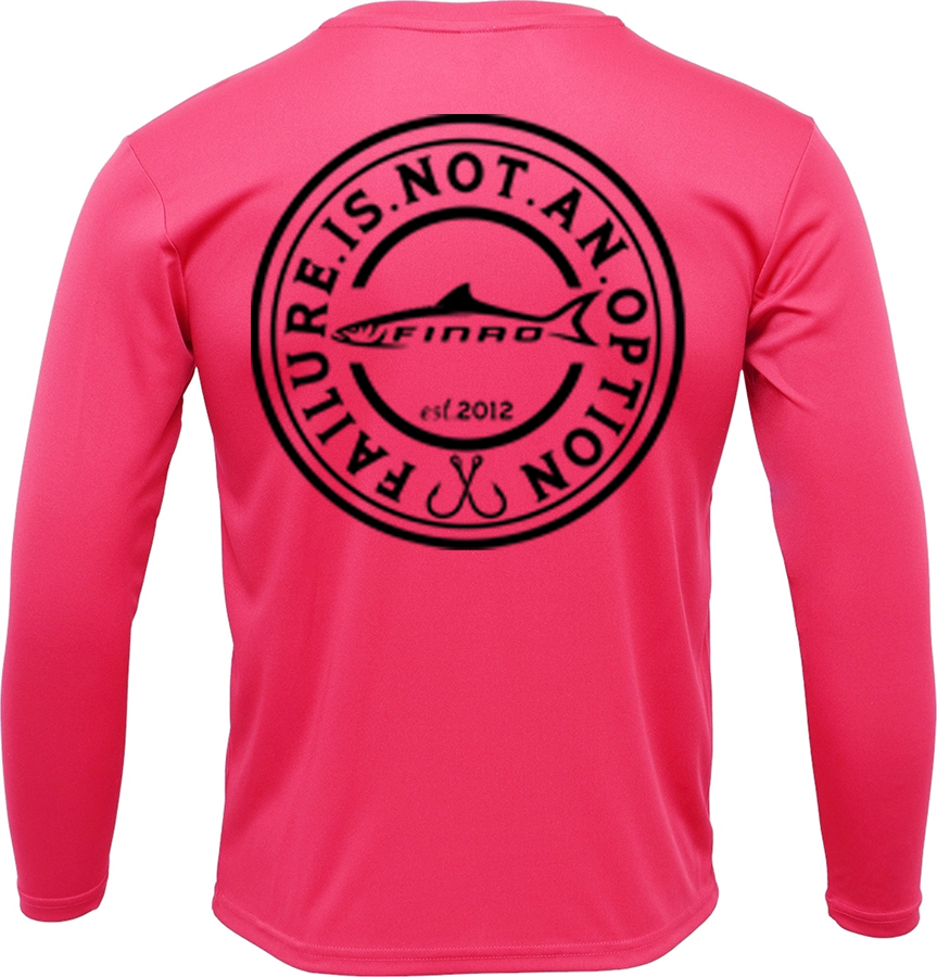 Neon Pink Long Sleeve Fishing Shirt | FINAO_Fishing_Apparel_Long_Sleeve_Neon_Pink_Performance_50UPF_Shirt_Vintage_Black.jpg