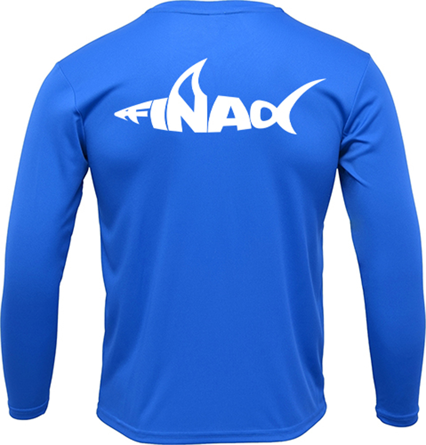 Royal Blue Long Sleeve Fishing Shirt | FINAO_Royal_Blue_Performance_Fishing_Shirt_FINAO_Word_Shark.jpg