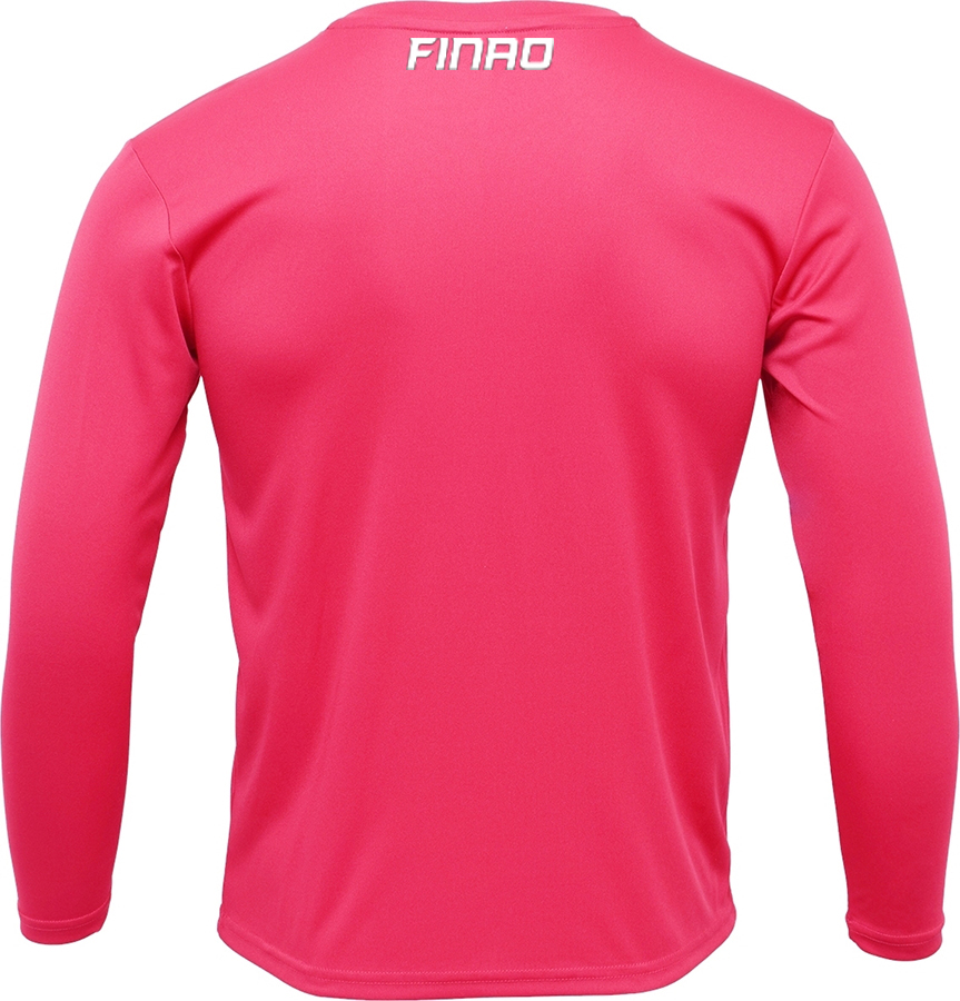 Neon Pink Long Sleeve Fishing Shirt | FINAO_Fishing_Apparel_Long_Sleeve_Neon_Pink_Performance_50UPF_Shirt_FINAO_on_Collar.jpg
