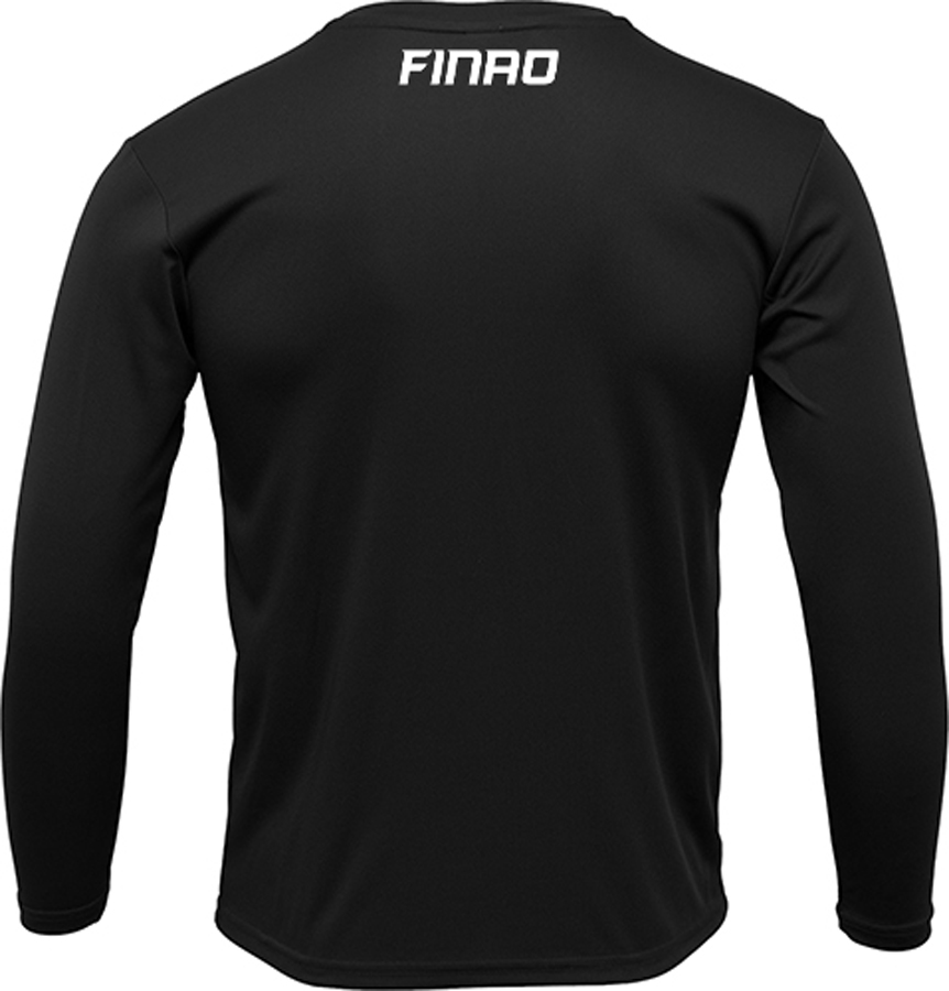Black Long Sleeve Fishing Shirt | FINAO_Black_Performance_Fishing_Shirt_Adult_FINAO_on_Collar.jpg